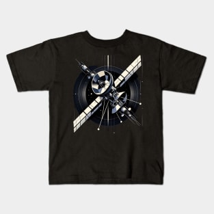 Celestial Navigator | Geometric Satellite Vector Tee Kids T-Shirt